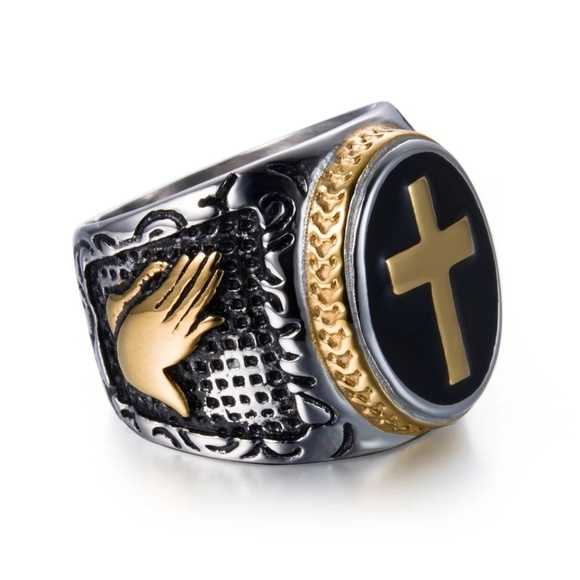 Christian Holy Cross Hand of God Jesus Christ‎ Ring - Picture 5 of 7
